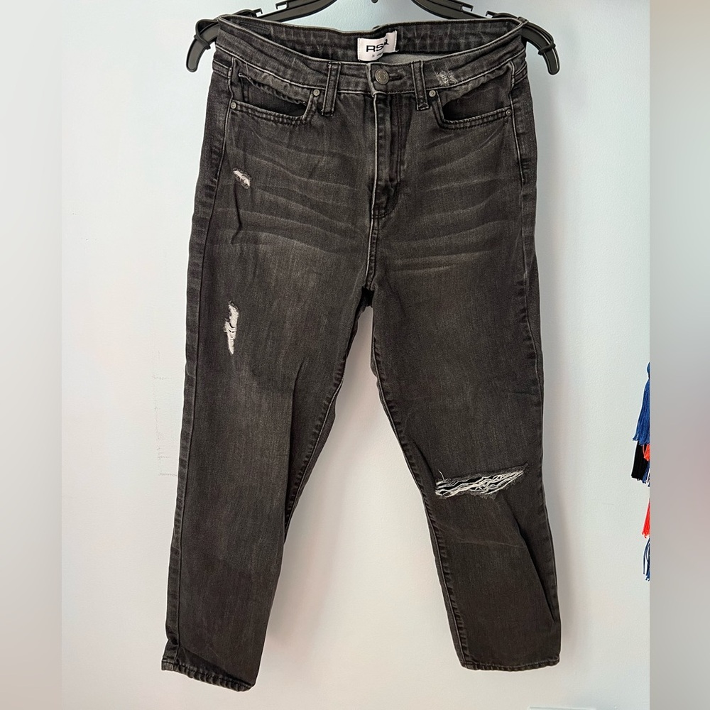 Tilly’s RSQ vintage mom jeans in black with minor distressing :)